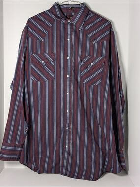 Vintage Plains Western Shirt Mens Large Tall LT